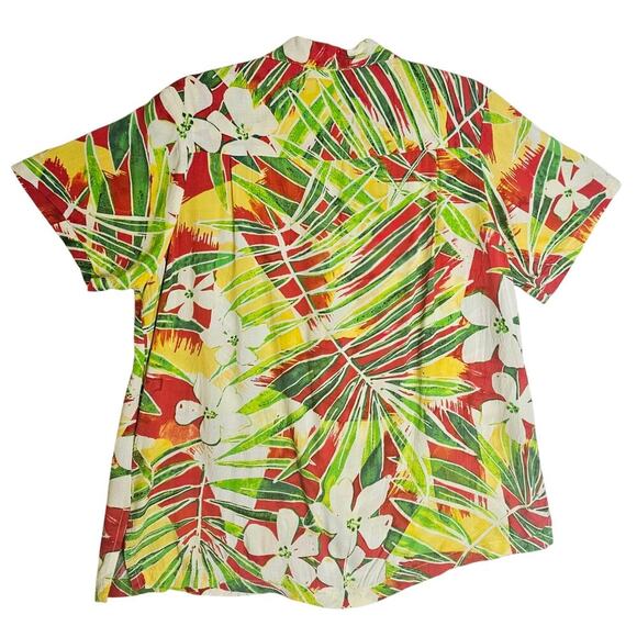 Jams World L Kaimana Red Rayon Buttondown Blouse. Made in Hawaii. Tropical Rare - Picture 3 of 16